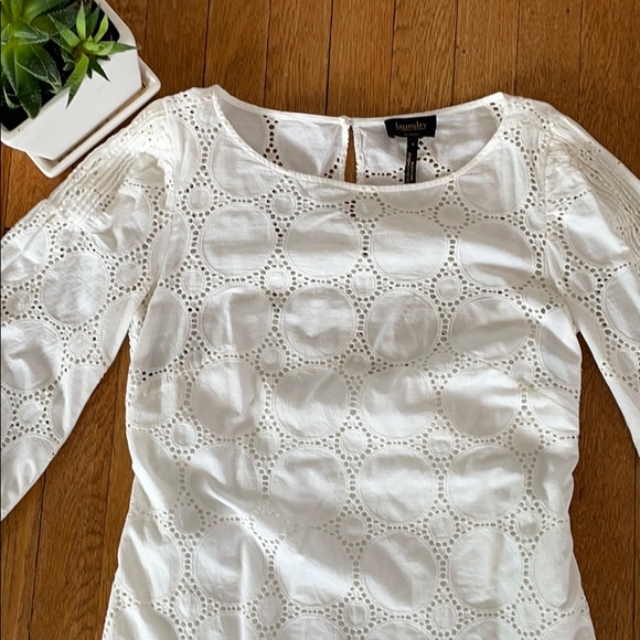 Laundry white eyelet dress with scalloped hem - Picture 2 of 7